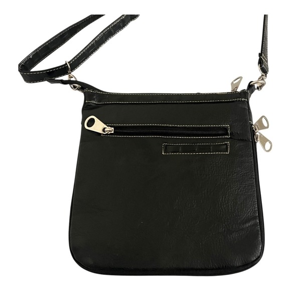 Blazin Roxx Horseshoe Bird Rose Black Western Purse Bag Crossbody Adjustable - Picture 8 of 10